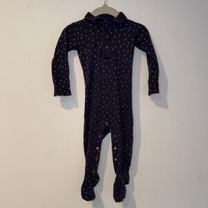 L’ovedbaby Organic Cotton Navy Button Footie Sleeper 9-12M